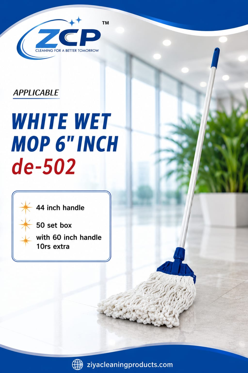 ✨ 6 Inch Compact Head | High Water Absorption | Durable Handle | Reusable Mop Refill | Easy to Use