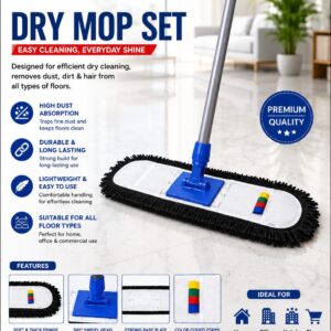 gray dry mop set 24 inch